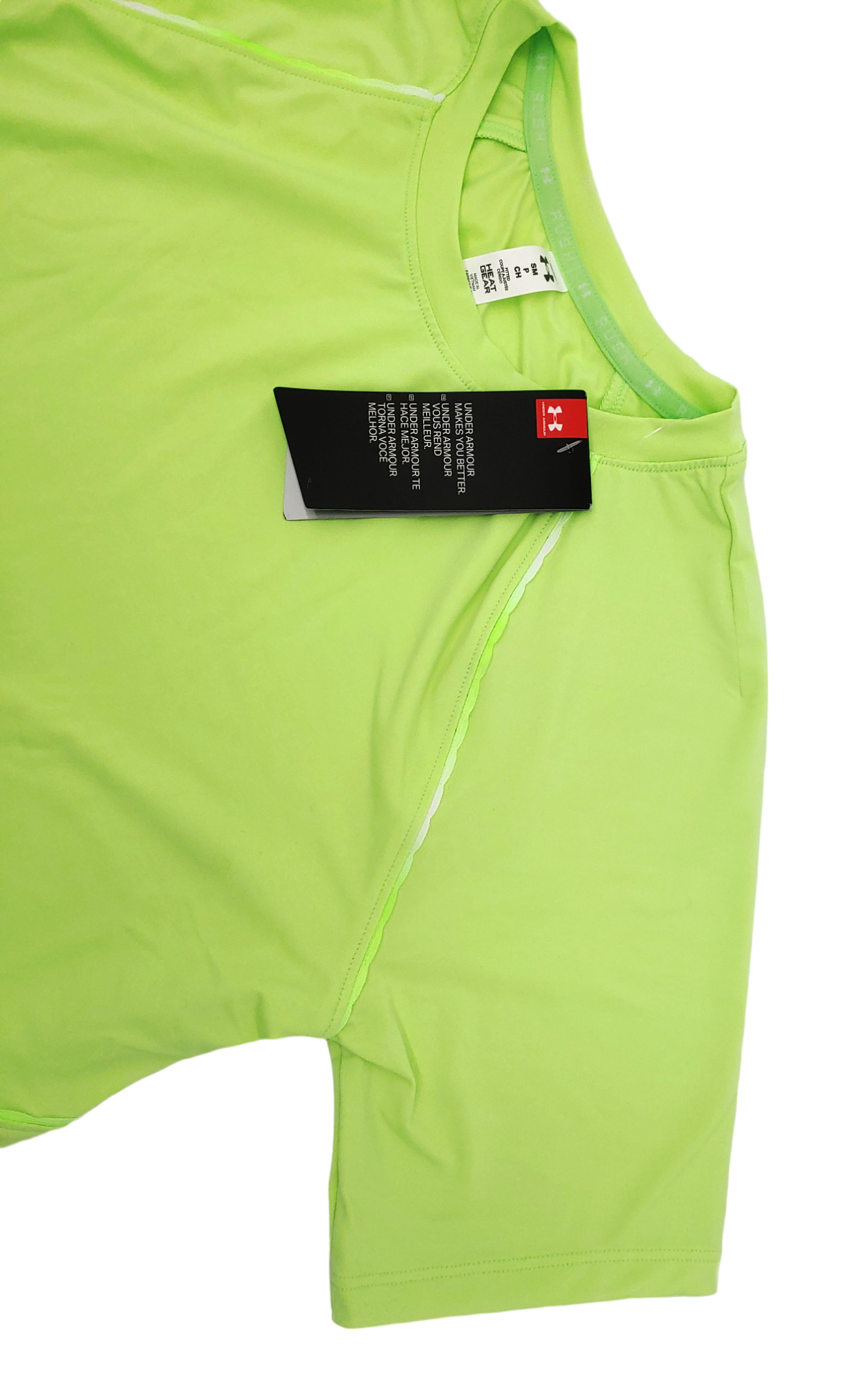 Zielona damska koszulka Under Armour Rush 1360852162 SM przód z logo