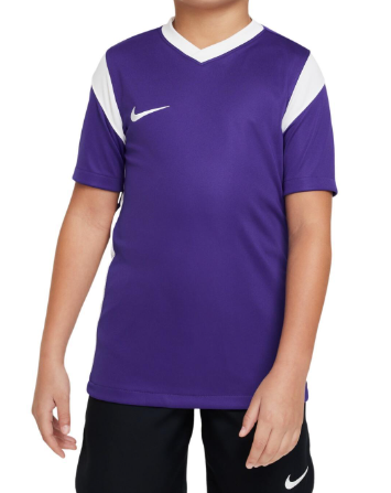 Fioletowa koszulka junior Nike Dri-FIT Park Derby III CW3833547 L 147-158 cm przód z logo Nike