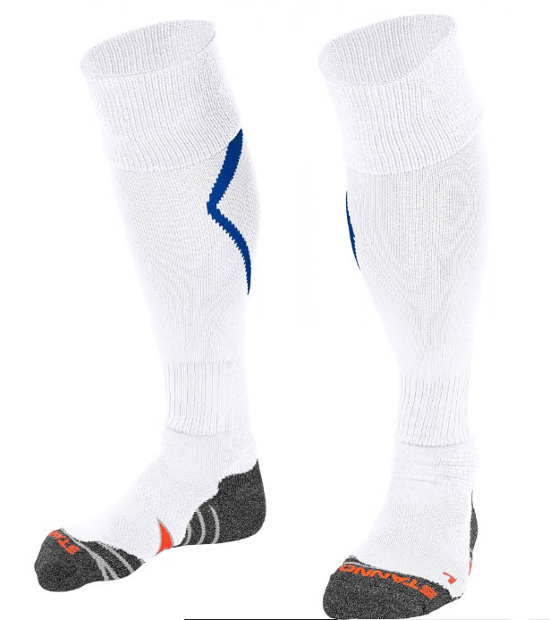 Białe getry piłkarskie Stanno Forza rozmiar 45-48 z antybakteryjnym wykończeniem