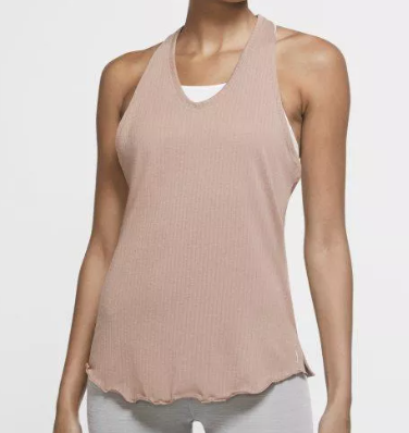 Top damski Nike Yoga brązowy 1X plus size Dri-FIT detal