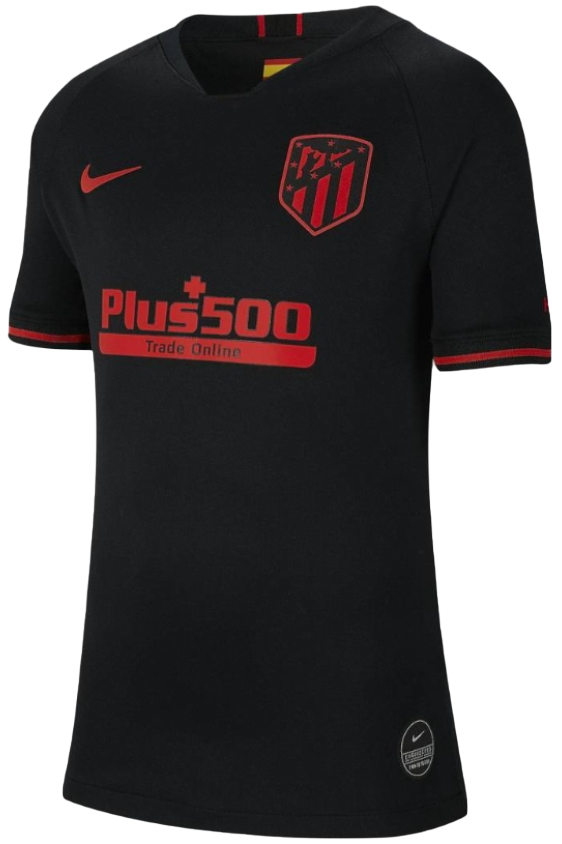 Czarna koszulka junior Nike Atlético de Madrid AJ5791-011 S 128-137 cm przód z godłem drużyny