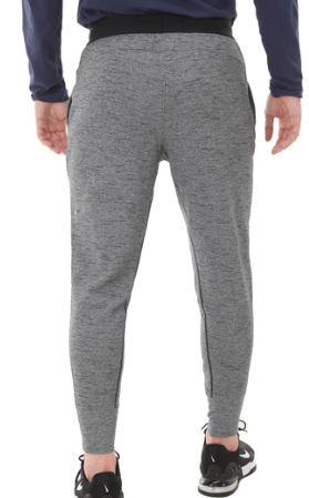 Szare spodnie dresowe męskie Nike Yoga DN3578010 S bok z elastycznymi mankietami