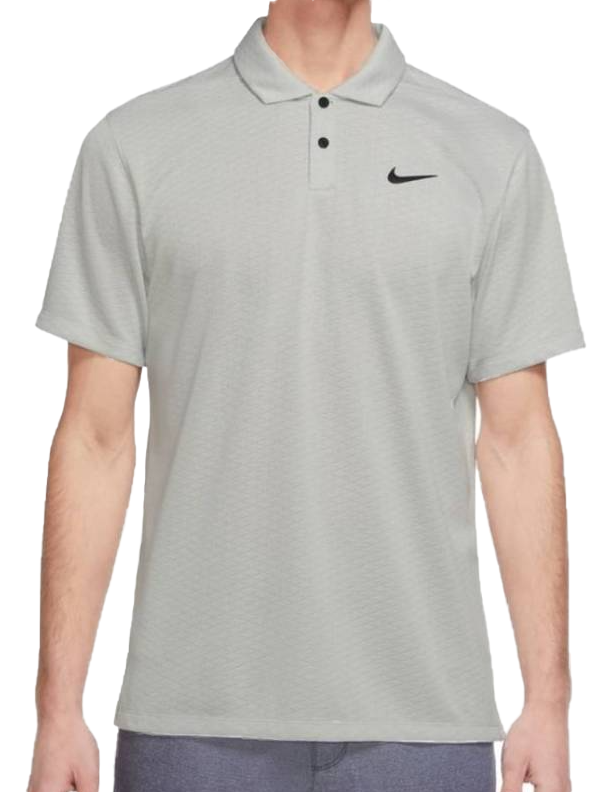 Szara koszulka polo Nike Vapor DH0814025 L z perforowanym materiałem