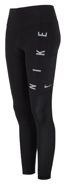 Czarne damskie legginsy Nike Epic Fast Dri-FIT CZ9592010 XS bok z siateczkowymi panelami