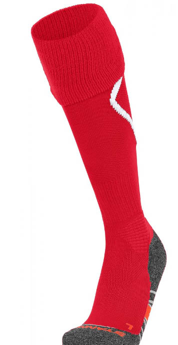 Czerwone getry piłkarskie Stanno Forza rozmiar 36-40 detal siatkowej konstrukcji