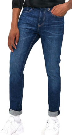 Niebieskie jeansy męskie Tommy Jeans Austin Slim DM0DM12520 33/34 przód z logo