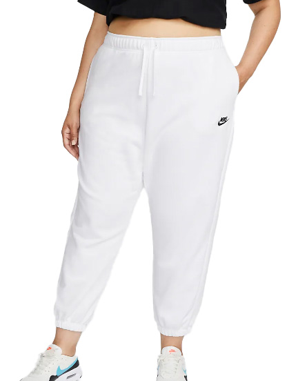 Białe spodnie dresowe damskie Nike DV5084-100 2X przód z logo Swoosh