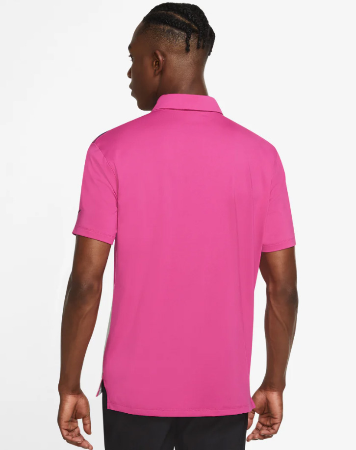 Multikolor męska koszulka polo Nike Vapor Argyle DH0609-621 S detal kołnierza i guzików