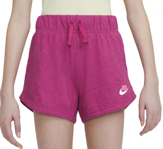 Różowe spodenki dziewczęce Nike Sportswear DA1388615 XL z bawełny organicznej