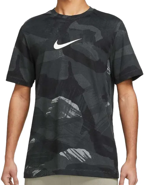 Czarna koszulka męska Nike Tee Camo Dri-FIT S przód