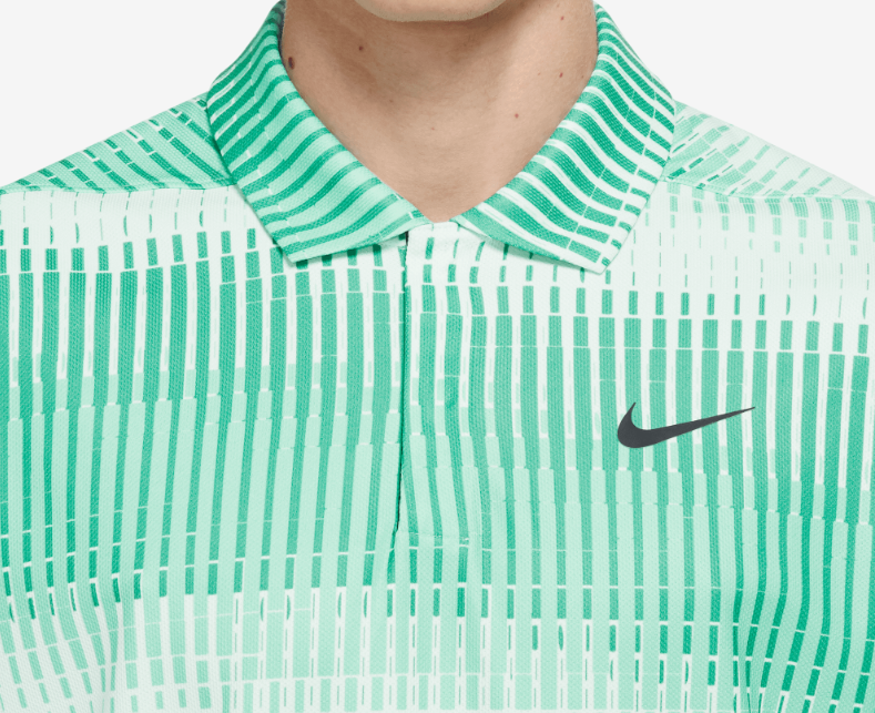 Męska zielona koszulka Nike Polo ADV Tiger Woods DN2237379 XXL tył z dłuższym krojem