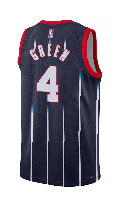 Granatowa koszulka NBA Houston Rockets Jalen Green FB1425419 L detal logo Nike
