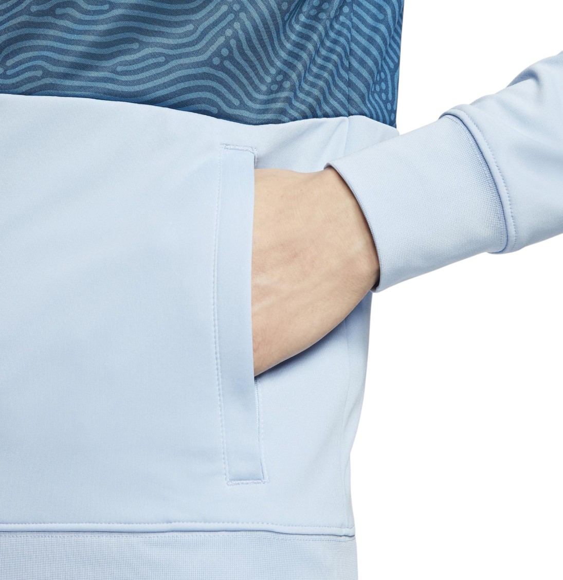 Niebieska męska bluza Nike Slovenija 2020/21 CI8373-436 M detal herbu i zamka