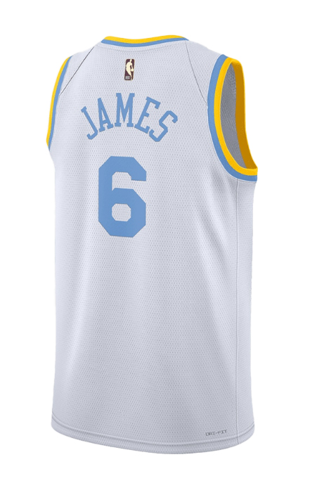 Biała koszulka NBA Lakers LeBron James DO9448101 XXL detal logo Nike