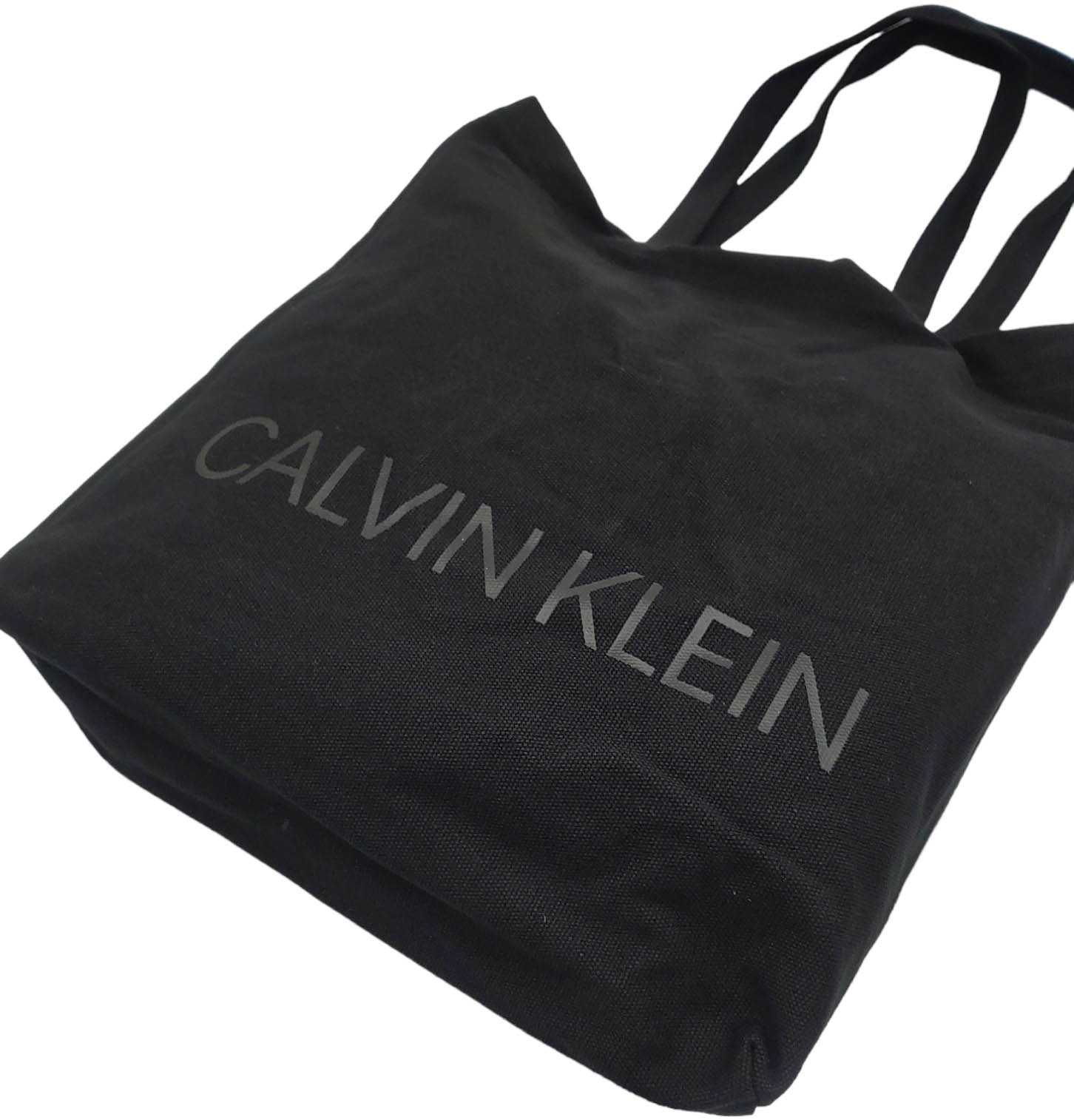 Czarna shoperka Calvin Klein bawełna z logo 40/66 cm
