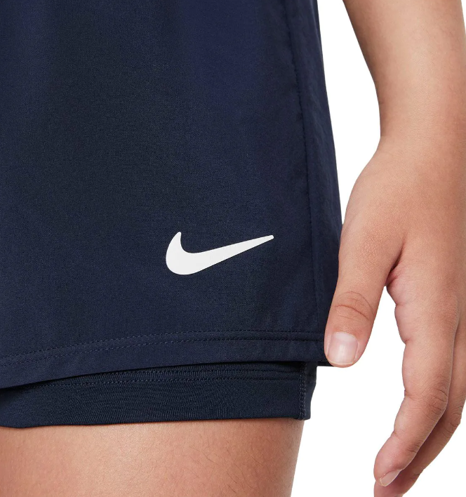 Granatowe spodenki dziewczęce Nike Court Victory DB5612451 S z logo Nike