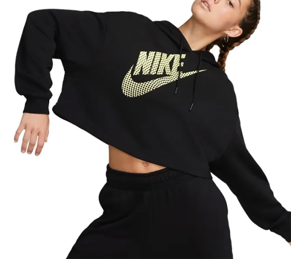 Czarna bluza z kapturem Nike Fleece Crop Dance XS – Widok przód