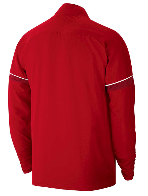 Czerwona bluza juniorska Nike Academy 21 CW6121-657 S z zamkiem błyskawicznym
