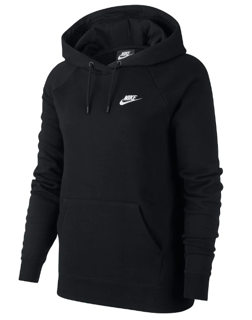 Czarna bluza damska Nike Sportswear S przód z kapturem i logo