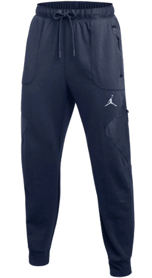 Granatowe spodnie męskie Nike Jordan Air DQ7890-419 L przód z logo Jordan