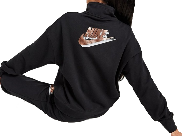 Czarna bluza damska Nike DO2552-010 L tył z logo Futura