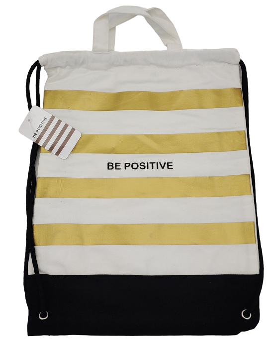 Beniamin workoplecak Be Positive Paski 43x32 cm kremowy detal