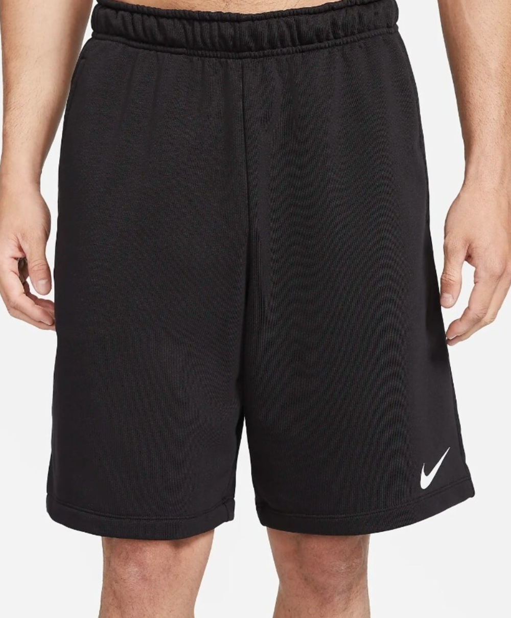 Boczny widok czarnych męskich spodenek Nike Team Club Dri-FIT DM4237-010 S z siatką