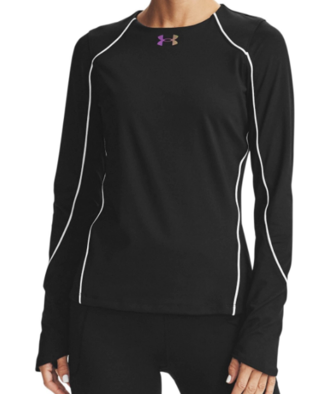 Czarna bluza damska Under Armour ColdGear SM bok z technologią RUSH