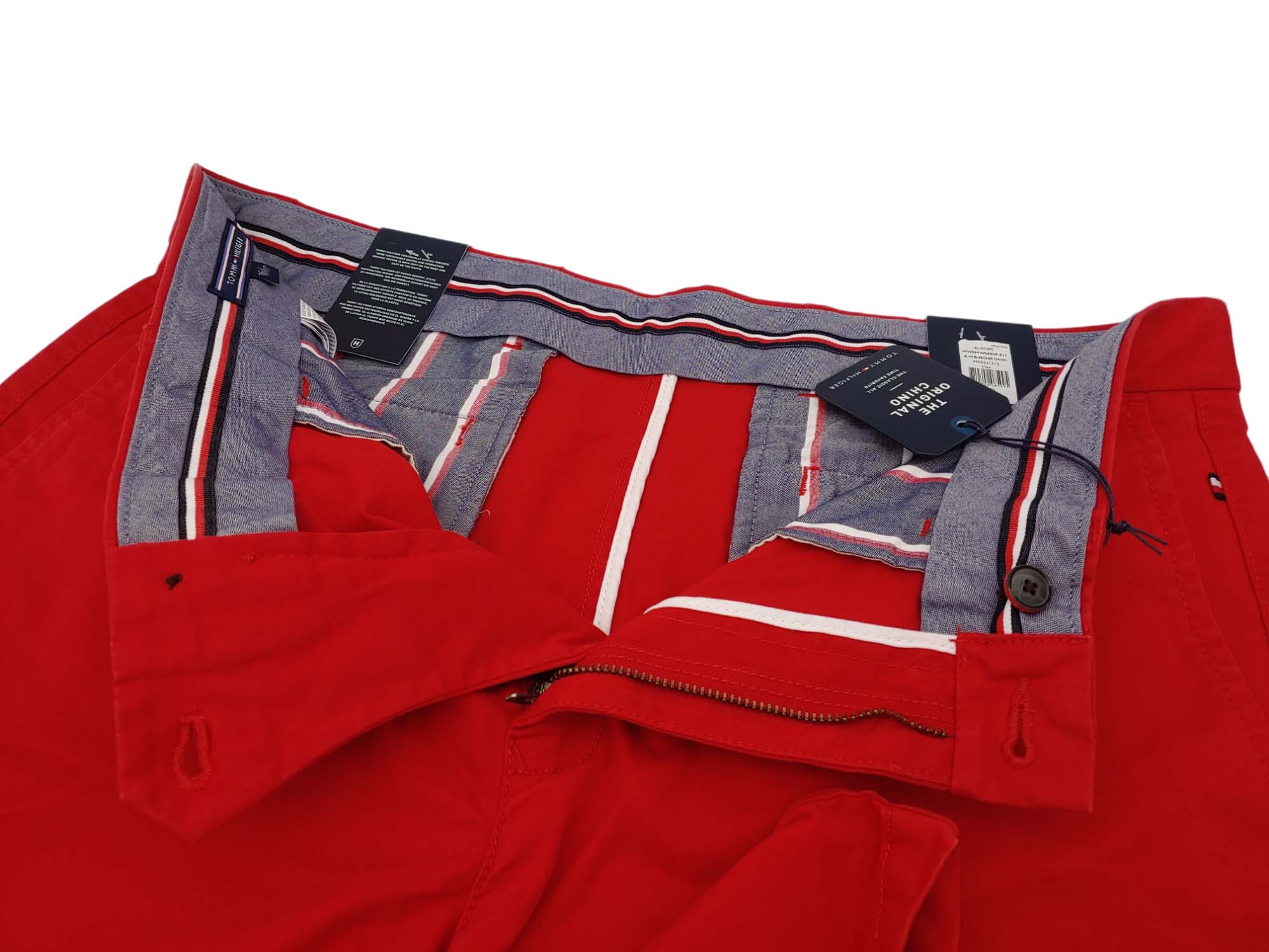 Męskie czerwone spodnie Tommy Hilfiger Bleecker MW0MW06900 W30/L34 tył z kieszeniami