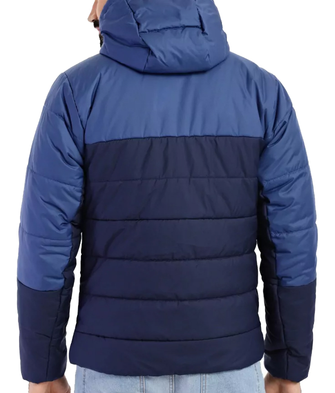 Boczny widok niebieskiej męskiej kurtki Nike Sportswear Hybrid Synthetic Fill Therma-FIT DX2036-434 S z kieszeniami na zamek