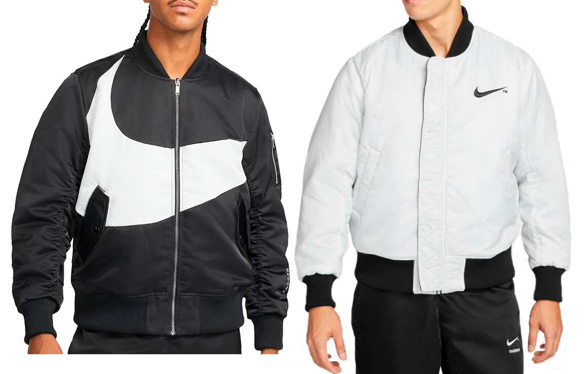 Męska dwustronna kurtka Nike Therma-FIT Swoosh DD6055010 S czarna strona z logo Swoosh