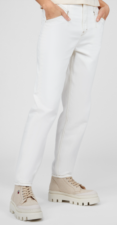 Spodnie damskie Tommy Jeans Mom Jean białe ecru 26/30 DW0DW10305 bok