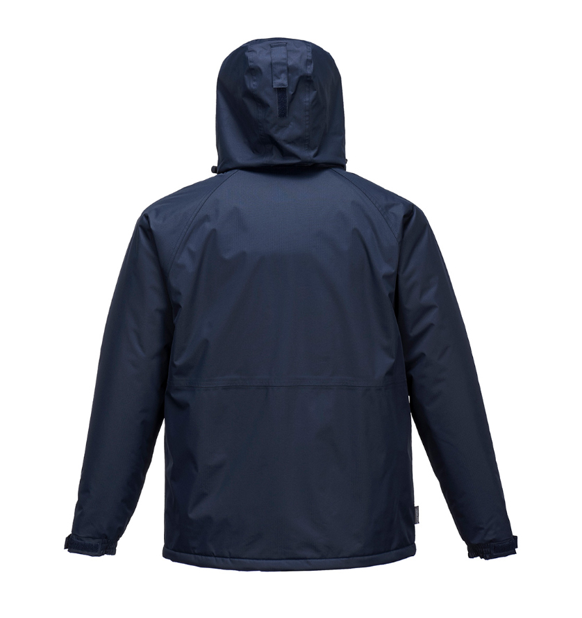 Niebieska kurtka męska ocieplana Portwest Limax S505 XL bok z polarową podszewką