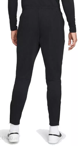 Boczny widok czarnych męskich spodni Nike Therma Fit Academy DC9142-010 M z zamkami na nogawkach