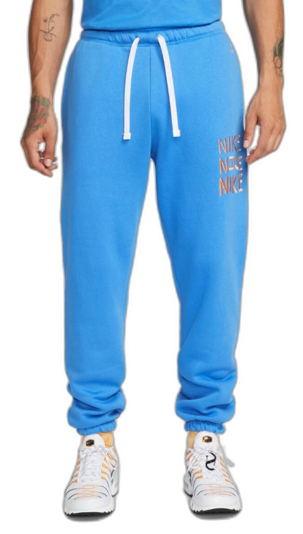 Niebieskie joggery męskie Nike Sportswear Club DQ4081-435 M przód z haftowaną grafiką Nike
