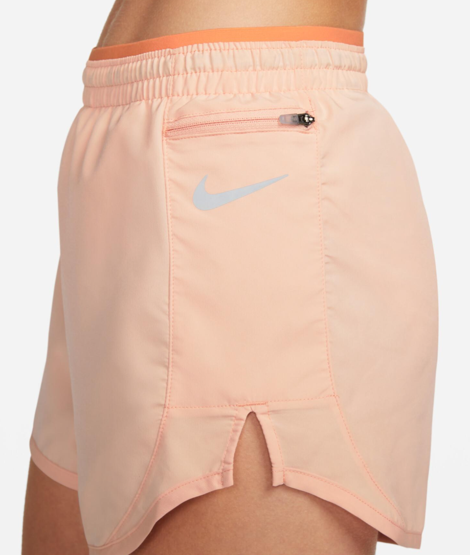 Spodenki Nike Tempo Luxe Run pomarańczowe XS bok