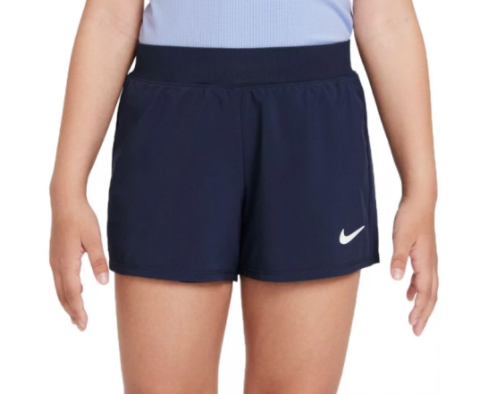 Granatowe spodenki dziewczęce Nike Court Victory DB5612451 S z technologią Dri-FIT