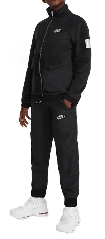 Czarny dres juniorski Nike Sportswear Utility DJ5574010 XL z polarową kurtką