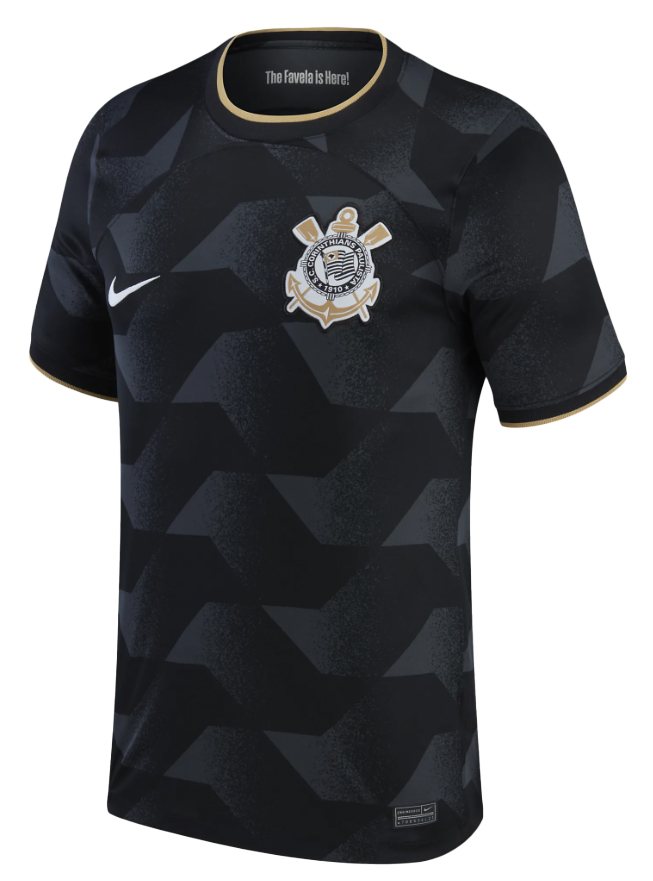 Czarna męska koszulka Nike Corinthians Paulista Away DM1836-060 L przód z logo drużyny