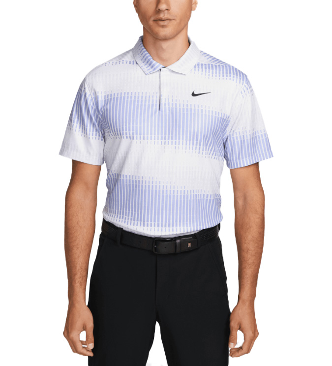 Męska fioletowa koszulka Nike Polo ADV Tiger Woods DN2237506 M przód z zapięciem na zatrzaski