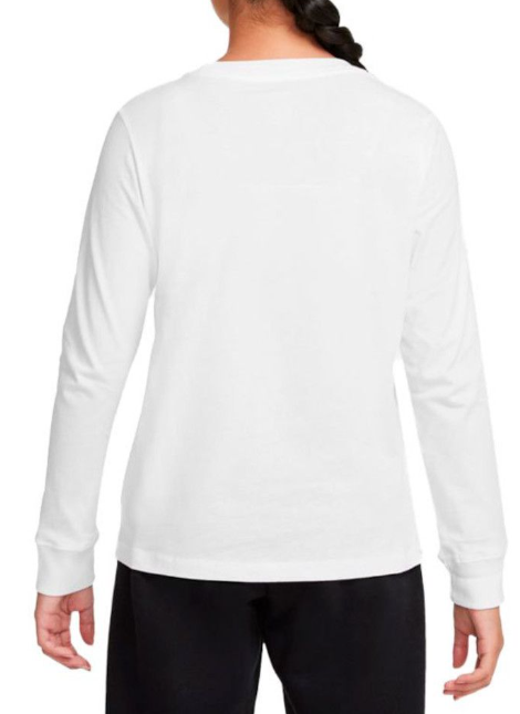Biała młodzieżowa bluzka Nike Sportswear Icon Logo CZ1260-100 XL z długim rękawem