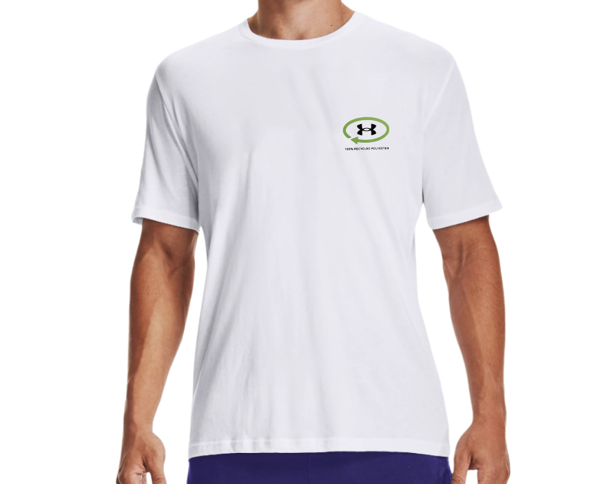 Biała męska koszulka Under Armour HeatGear Fitted 1362720100 L detal logo