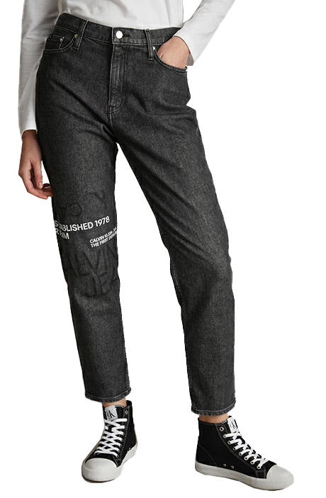 Spodnie damskie Calvin Klein Jeans Mom Jean czarne 24 J20J217449 przód