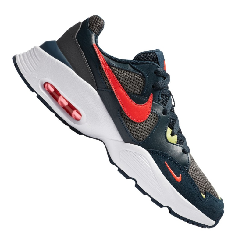 Czarne z szarymi elementami młodzieżowe sneakersy Nike Air Max Fusion GS CJ3824-400 r. 38,5 z czerwonym logo