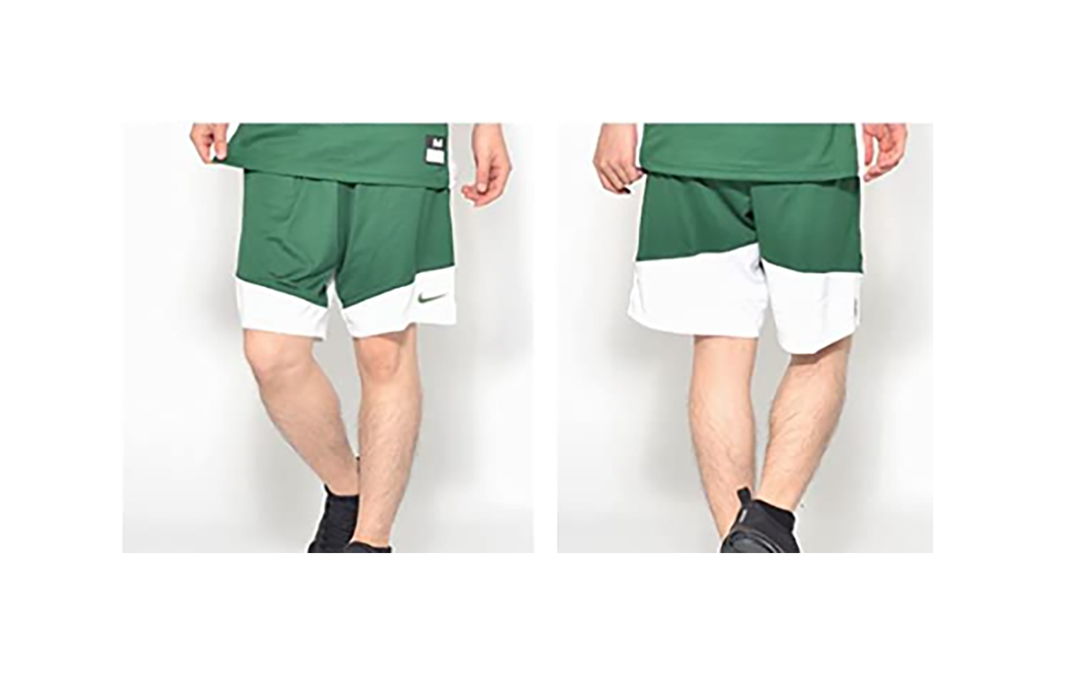 Zielone spodenki męskie Nike 867768342 S bok z logo Nike