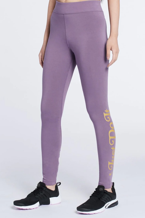 Fioletowe damskie legginsy Nike NSW High Rise CZ9282-574 S przód z wysokim stanem