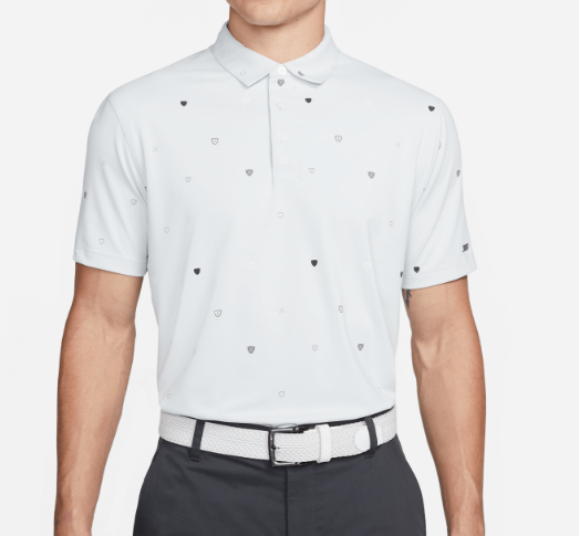 Szara koszulka polo męska Nike Player Print Dri-FIT DH0645025 S tył z podszewką chambray