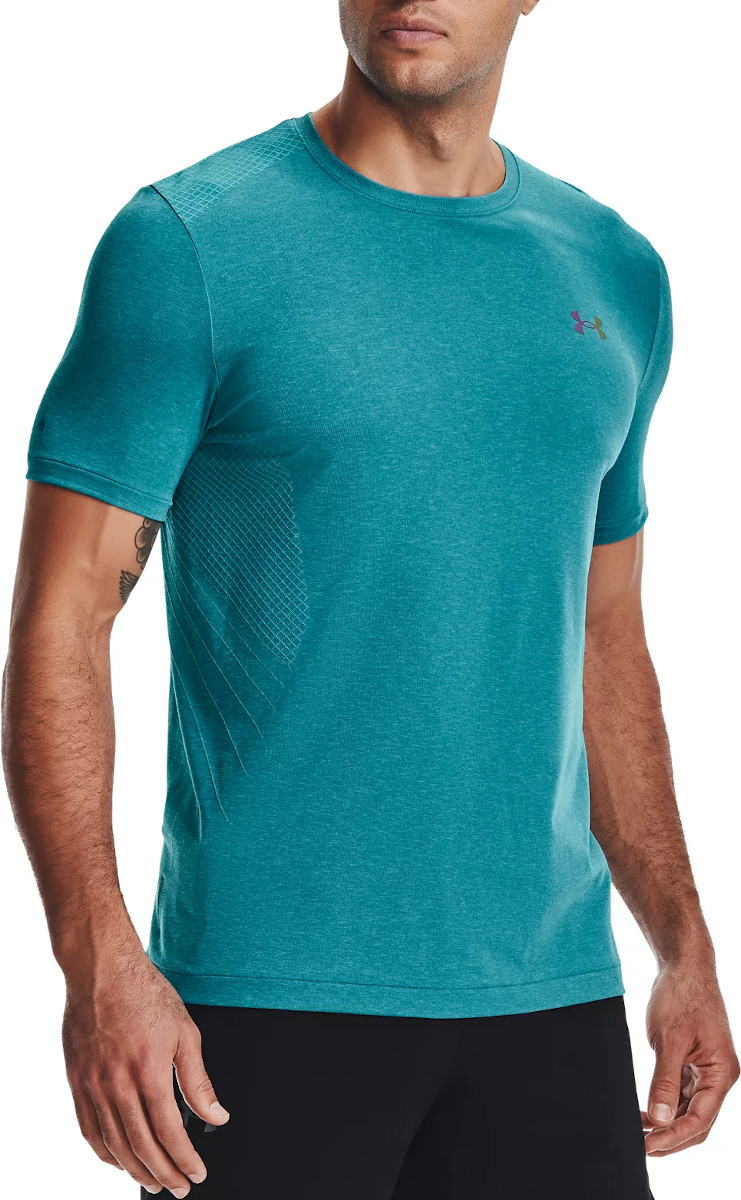 Niebieska męska koszulka Under Armour Rush Celliant Fitted 1361130476 L przód z logo