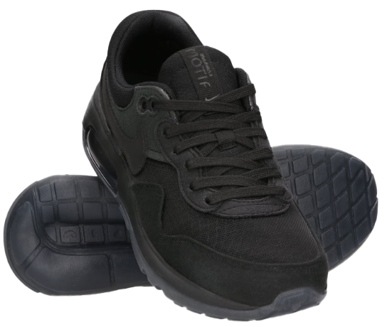 Czarne młodzieżowe sneakersy Nike Air Max Motif GS DH9388-003 r. 39 bok z czarną podeszwą