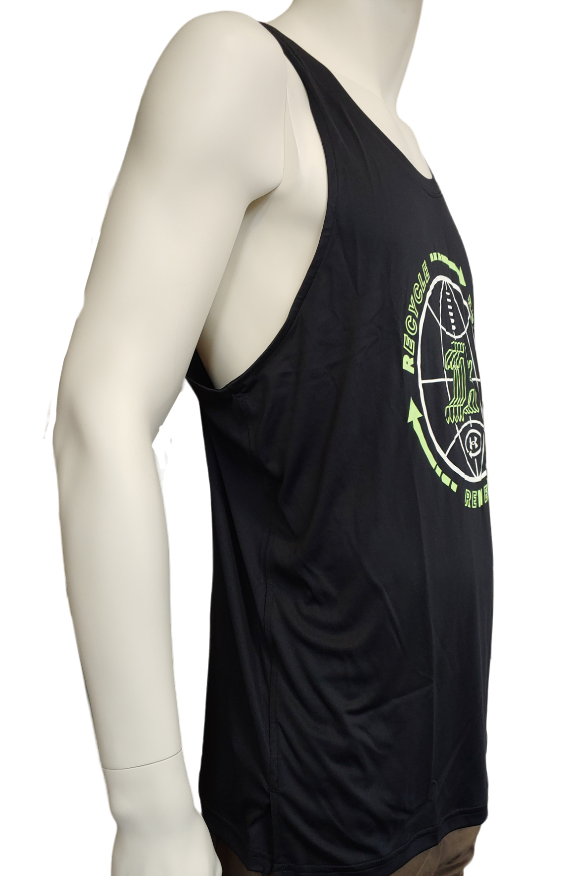 Czarny tank top męski Under Armour 1362719001 L bok z 4-way stretch